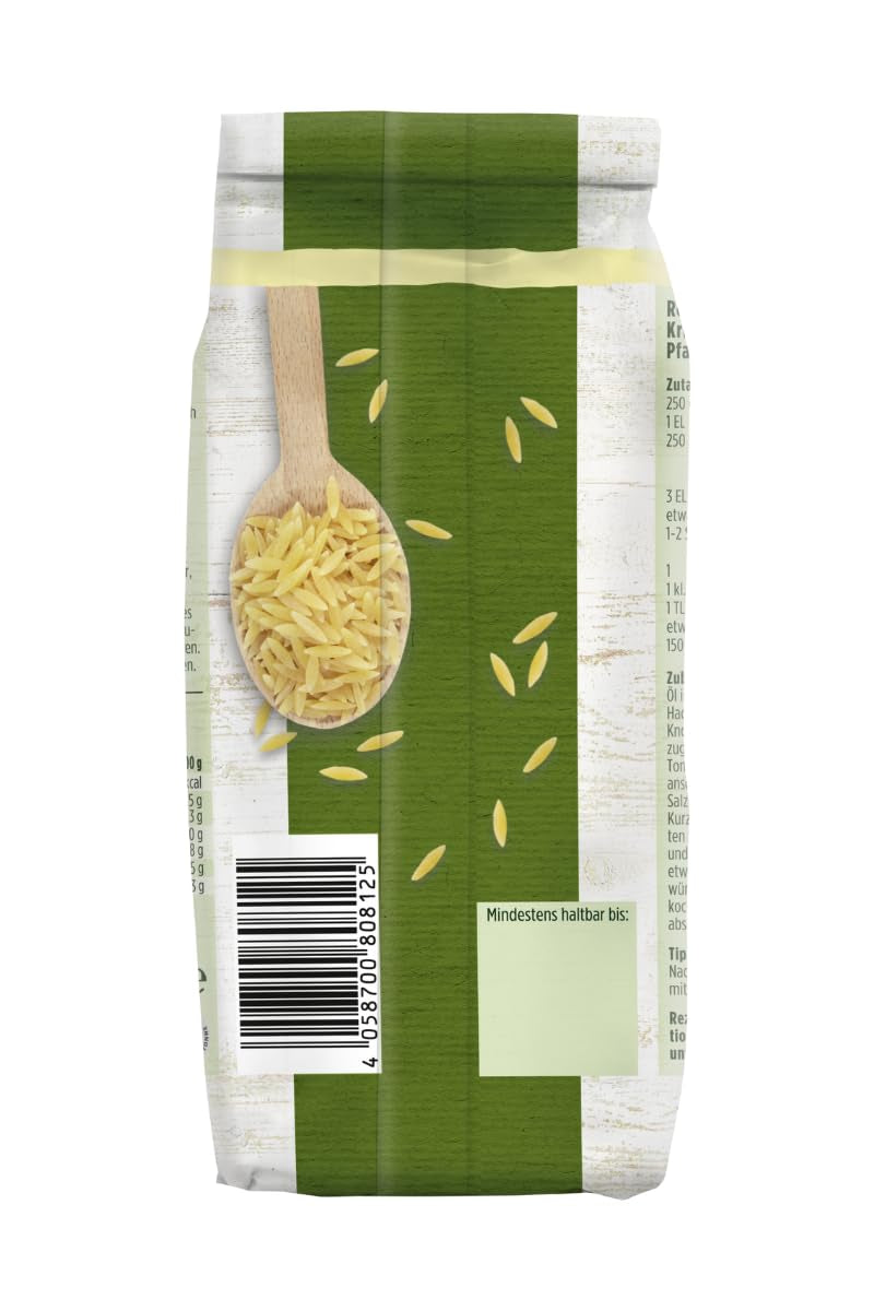 - Kritharaki Nudeln (Reisnudeln/Risoni/Orzo) | Griechische Nudelspezialität aus Hartweizengrieß | 500 g im Beutel