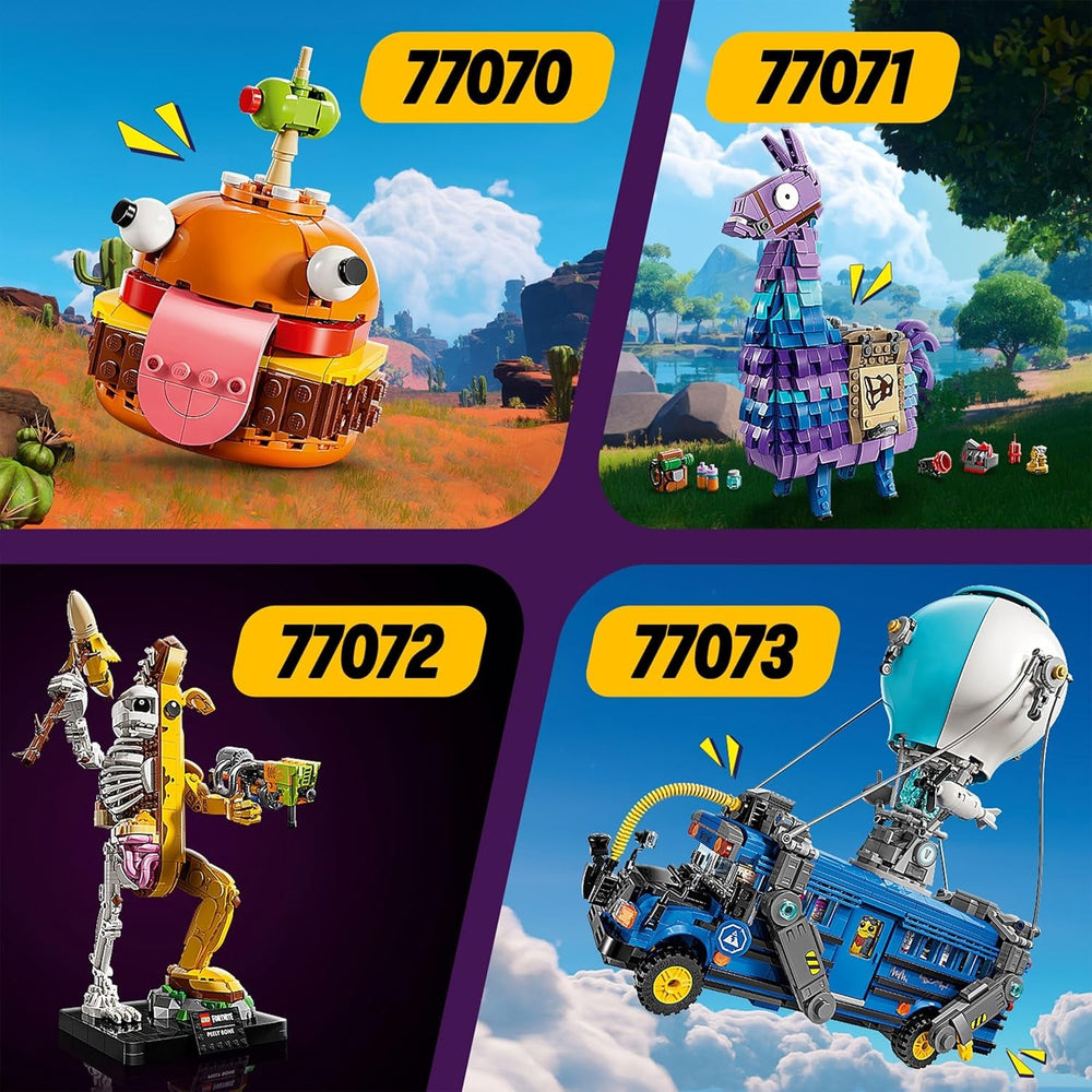 LEGO Fortnite Knochen-Schali - Gamer Modellbau -Bauset für Erwachsene - Schalenschläger Spitzhacke, Farbwerfer, Bananenrucksack - Gaming Deko - DIY Set - Gaming Geschenk für Erwachsene & Fans - 77072