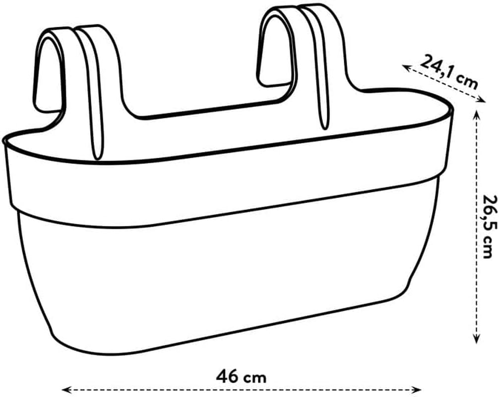 elho Vibia Campana Easy Hanger L 46 - Ghiveci pentru balcon și exterior - Ø 46,0 x Î 26,5 cm - Negru/Antracit