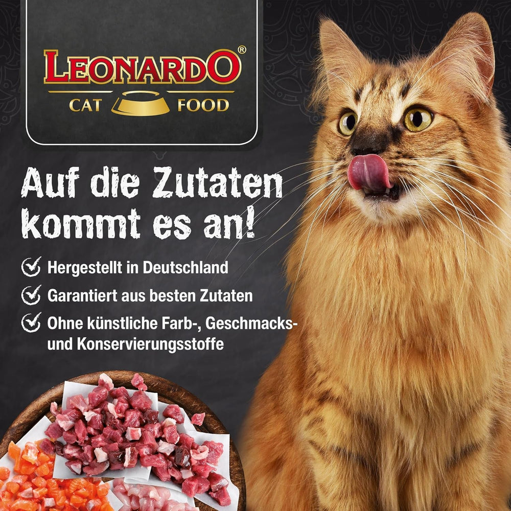 LEONARDO Hrană umedă [6x400g ficat] | Hrană umedă fără cereale pentru pisici | Hrană umedă completă la conservă