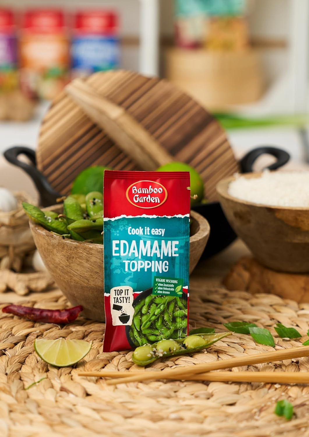 Bamboo Garden - Edamame Topping | Sesamtopping zum Verfeinern von Edamame Gerichten | Vegan, natürliche Zutaten | 15 g im Beutel