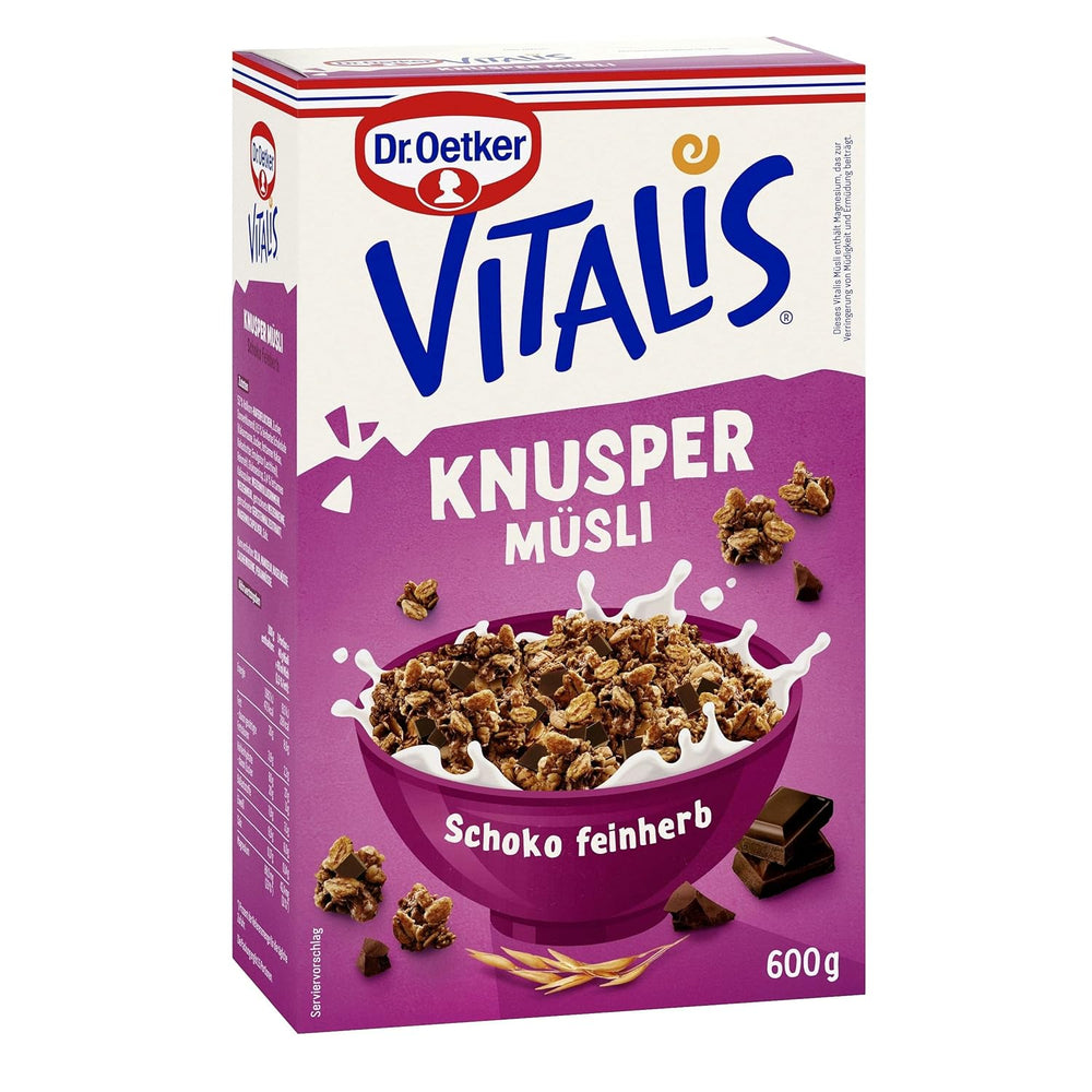 Dr. Oetker Vitalis Crunchy Flakes: Musli crocant cu fulgi de porumb și bucăți de migdale, pachet de 5 (5 x 600g)