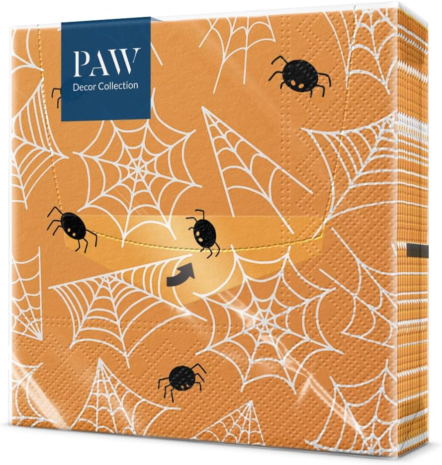 PAW - Șervețele 3 straturi (33 X 33 Cm) I 20 bucăți I Perfect pentru zile de naștere, petreceri, întâlniri I Decorațiuni de toamnă pentru masă I Șervețele de hârtie colorate - frunze de toamnă de umbrelă I Frunze de umbrelă