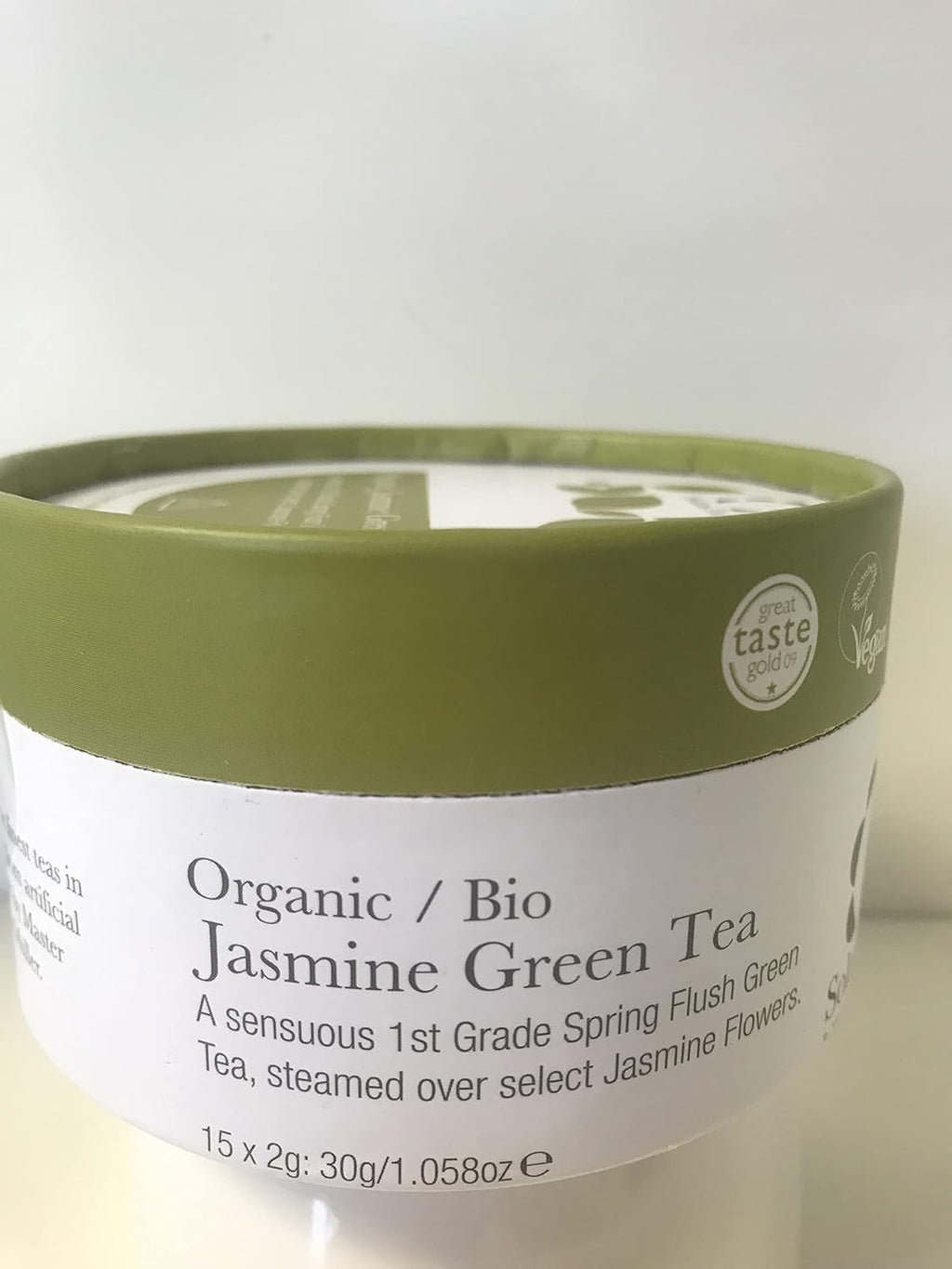 Ceai verde cu iasomie organic, 15 pliculețe de ceai din mătase, pachet de 1 (1 x 30 g)