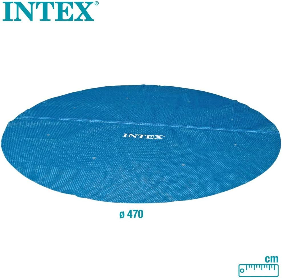 Intex 28014 - Prelată solară, Prelată izolată termic pentru piscine rotunde Easy Set/Frame, Polietilenă, Albastră, ⌀ 488 cm