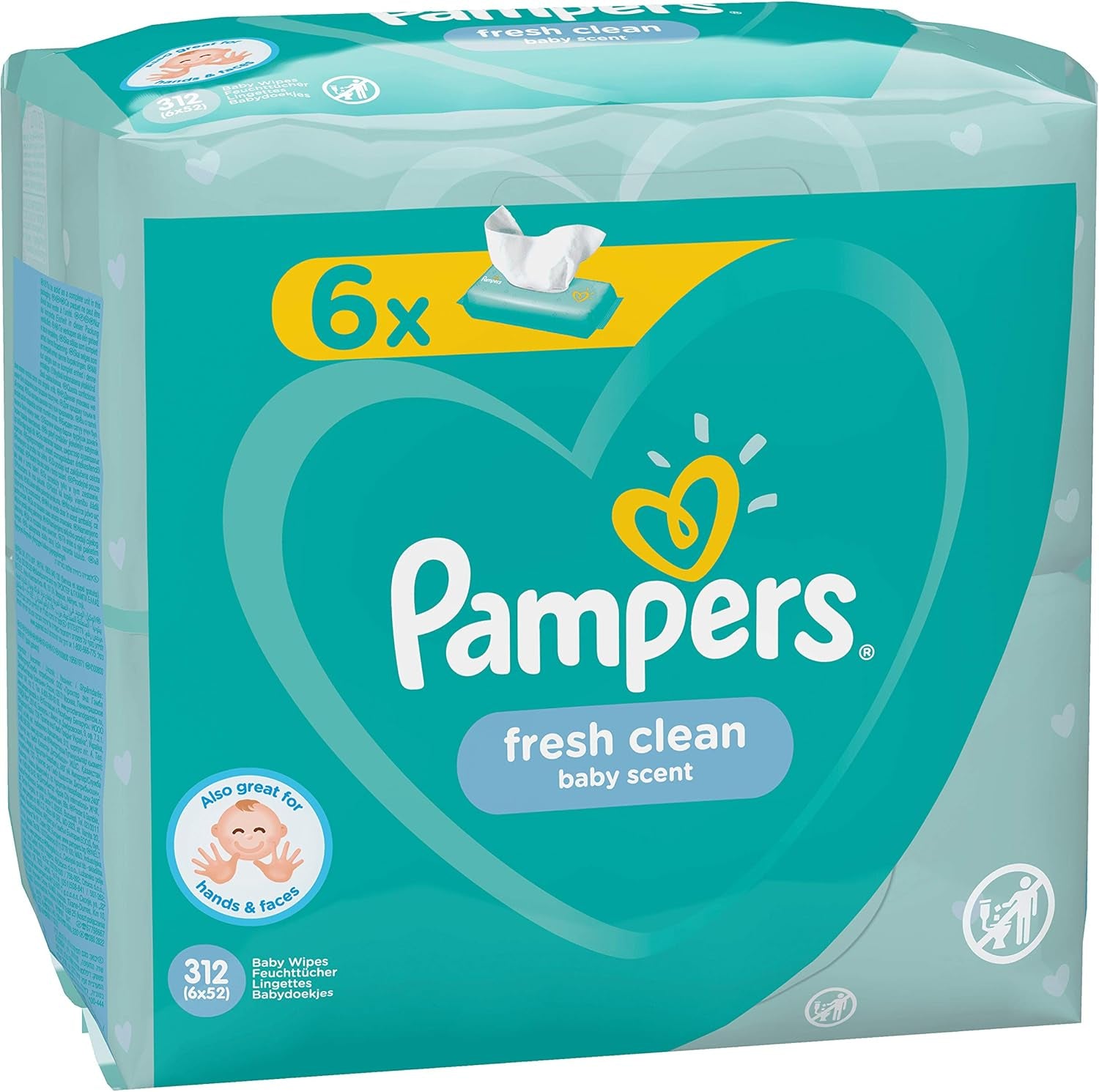 Șervețele umede Pampers 81688049 Fresh Clean pentru bebeluși, albe