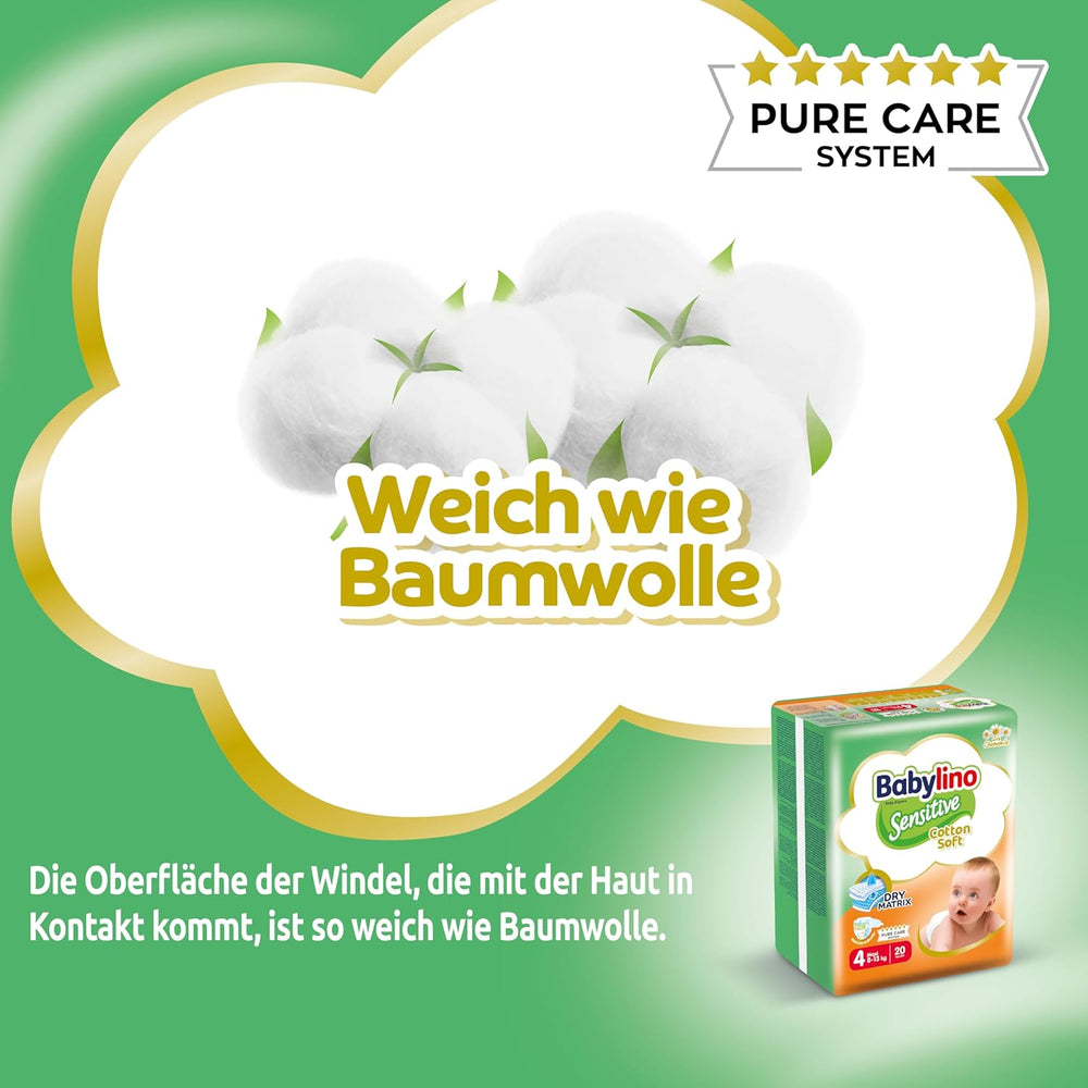 Scutece pentru bebeluși Sensitive mărimea 4, Maxi (8-13 kg), 20 bucăți