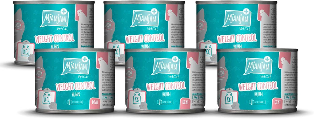 Mjamjam Vetcat - Hrană umedă premium pentru pisici - Dietă - Urinară - Pui, pachet de 6 (6 X 200G), fără cereale