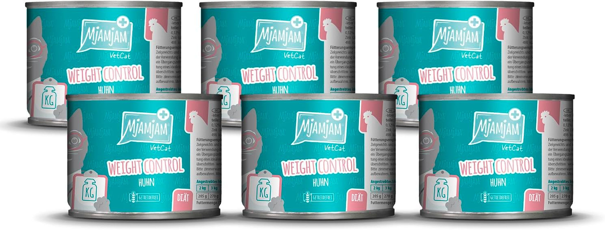 Mjamjam Vetcat - Hrană umedă premium pentru pisici - Dietă - Urinară - Pui, pachet de 6 (6 X 200G), fără cereale