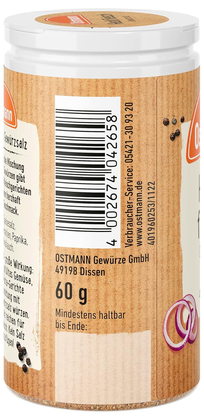 Ostmann Gewürze - Hackfleisch Gewürzsalz | Gewürz für Hackfleisch, Buletten oder Cevapcici | 60 g in Streudose