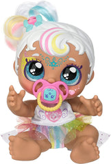 Babyschwester-Puppe Mni Mello als Einhorn, 1 Puppe mit Spielzeugschnuller und Zauberschwamm für magische Gesichtsbemalung. Große, glitzernde Augen, biegsame Arme und Beine, 50275
