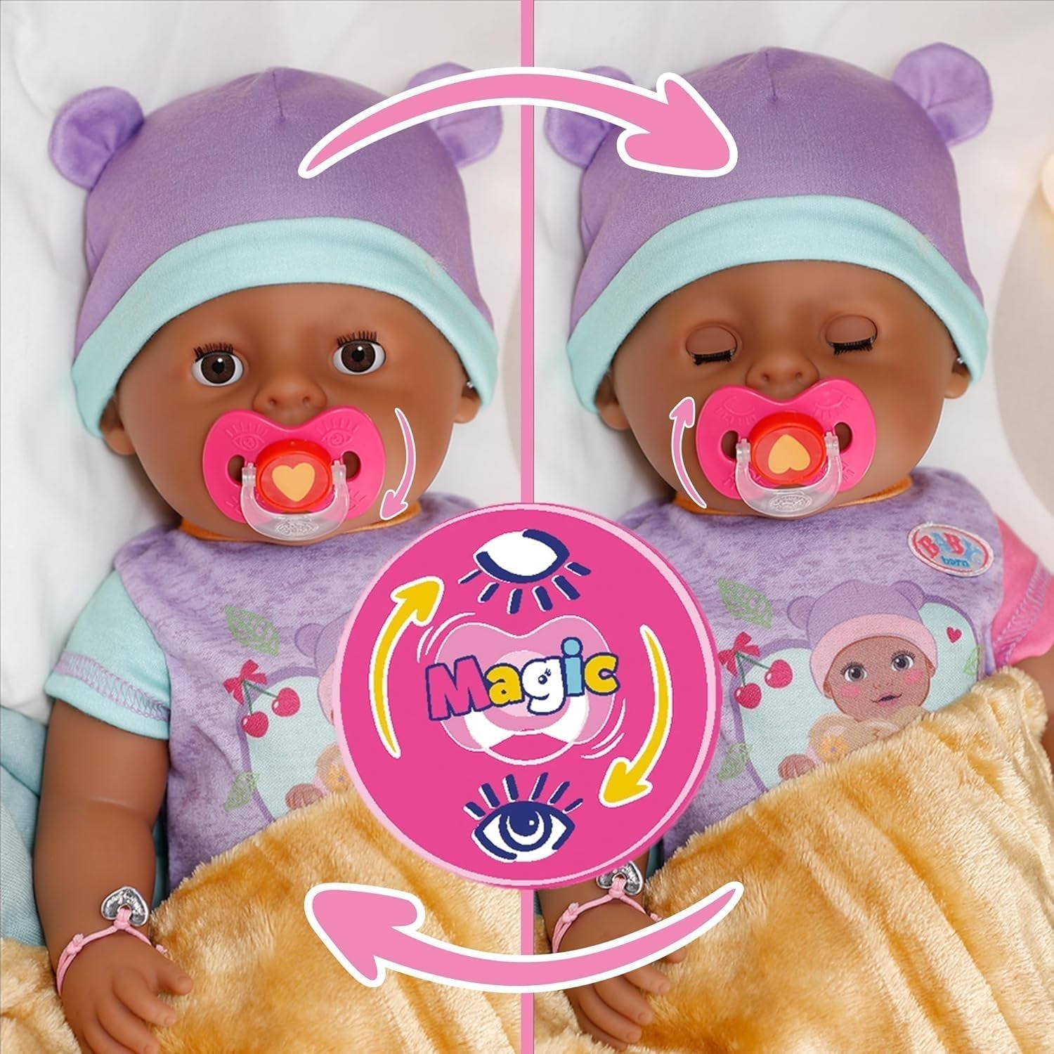 BABY Born Eva 43Cm, păpușă cu 10 funcții și accesorii, pentru copii de la 3 ani, funcționează fără baterie, păpușă mare 43Cm, 836408 Zapf Creation Papusi Naty Shop