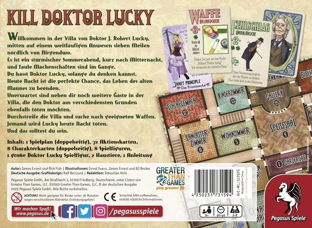 Pegasus Spiele 51797G Kill Doctor Lucky, alb