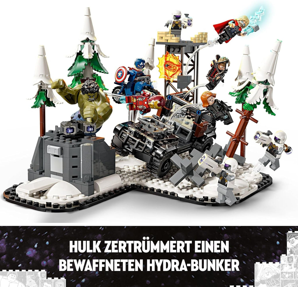 LEGO Marvel Avengers Assemble: Age of Ultron, set de construit și jucat cu 8 minifigurine de supereroi precum Thor, Hulk și Iron Man, jucărie de construit pentru băieți și fete, set de aventură 76291 Seturi de constructie Besuche den LEGO-Store
