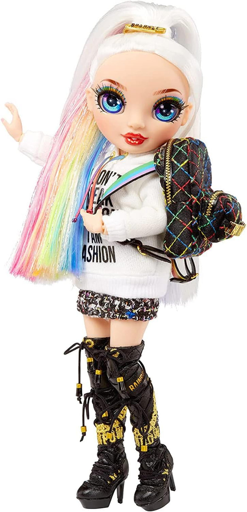 Rainbow High Junior High – KRYSTAL BAILEY – 23cm große Regenbogen-Modepuppe mit Outfit & Accessoires – Inklusive Stoffrucksack zum Öffnen und Schließen – Geschenk & Sammlerstück für Kinder ab 6 Jahren