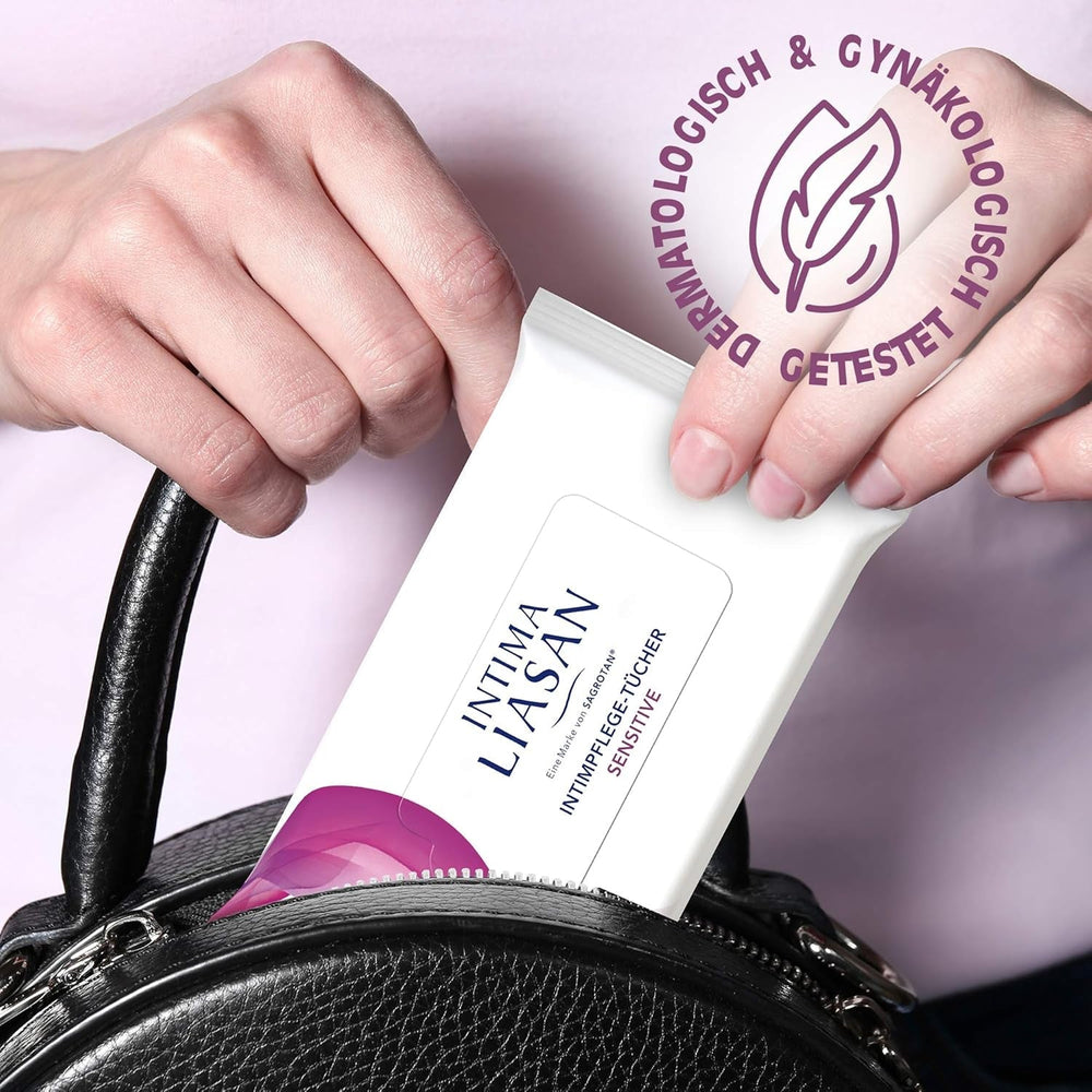 Intima by Sagrotan Șervețele de îngrijire intimă Sensitive, fără săpun și fără alcool, 30 bucăți (pachet de 4)