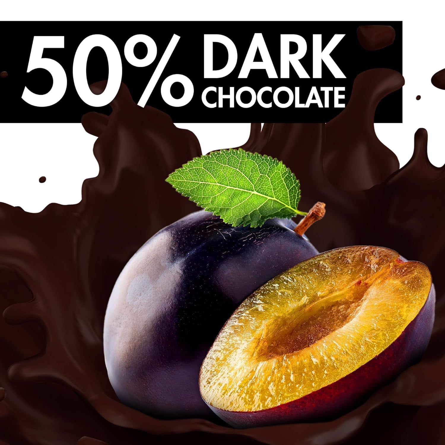 Prună în Madeira – 220 g – Specialitate de marțipan cu fructe și alcool – 8 monede de ciocolată neagră cu jeleu de prune și vin de Madeira – Idee de cadou