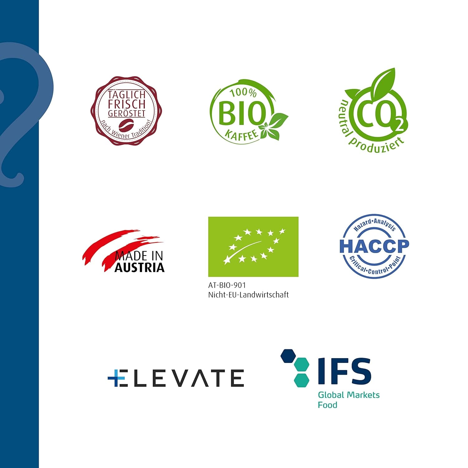 Helmut Sachers Kaffee - amestec vienez, Intensitate 3/5, 100% Arabica, boabe de cafea întregi, 6 X 500G Naty Shop