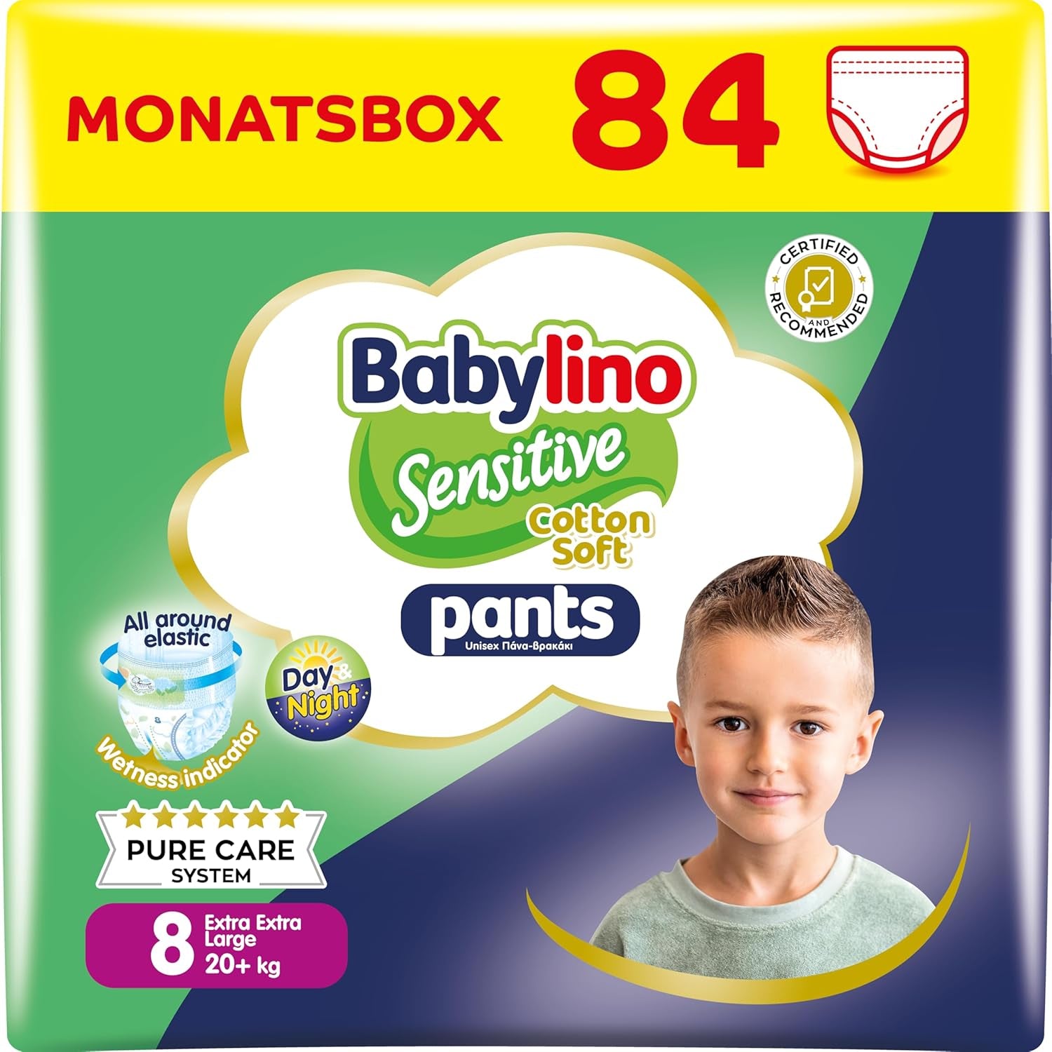 Scutece Sensitive Cotton Soft, mărimea 4, Pants Maxi (7-13 kg), 22 bucăți