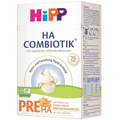 HiPP PRE HA Combiotik (4 x 600g), formulă de lapte praf hidrolizată pentru sugari de la naștere, cu culturi naturale de acid lactic, pentru sisteme imunitare sensibile