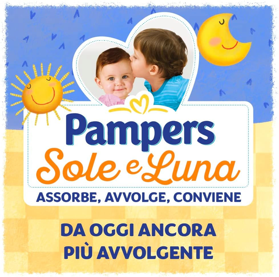 Scutece Pampers Sun and Moon Midi, mărimea 3 (4-9 kg), 120 de scutece