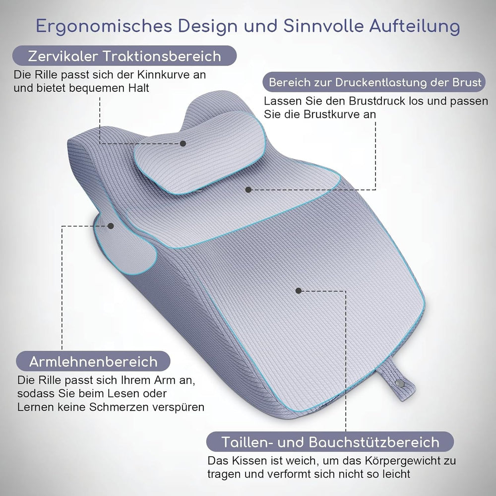 Pernă de citit pentru pat și canapea, pernă cu pană, pernă de pat din spumă cu memorie, pernă pentru dormit pe o parte, pernă ergonomică pentru susținerea spatelui, pentru citit și vizionat la televizor