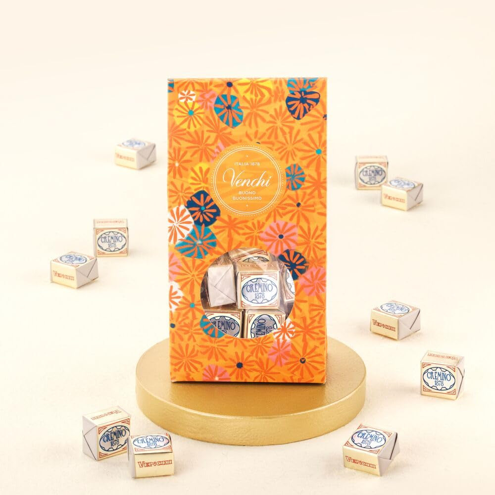 Venchi – Colecția Murrine – Cutie cadou cu ciocolată Cremino 1878, 300g – Cu alune de pădure IGP Piemont – Gianduia – Idee de cadou – Fără gluten