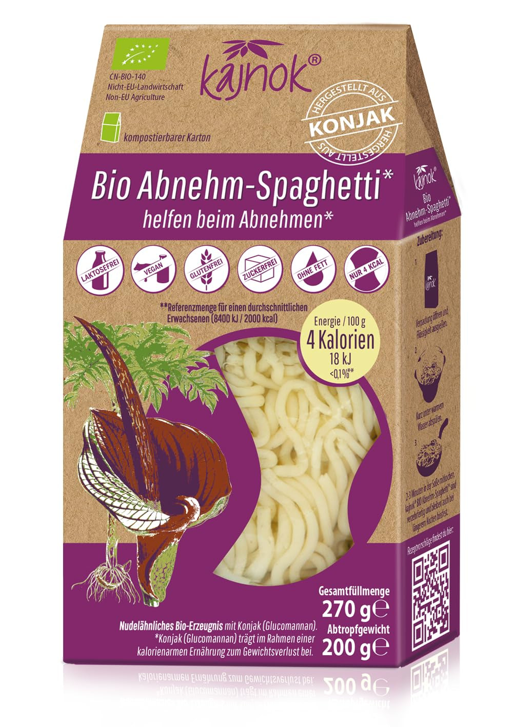 Spaghete organice pentru slăbit: Spaghete Konjac - Tăiței organici shirataki pentru slăbit - Ideali pentru diete low-carb - Cea mai bună alternativă la paste pentru dietă, fitness și stil de viață sănătos, pachet de 10 2,7 kg
