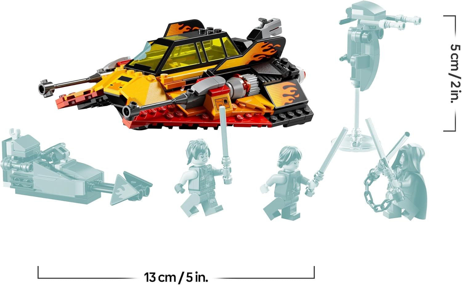 LEGO Star Wars The Force Burner Snowspeeder – Spielzeug zum Bauen und Sammeln mit 3 Minifiguren mit Lichtschwertern & Speederbike - Geschenk für Jungen ab 7 Jahren & Rebuild the Galaxy Fans - 75414