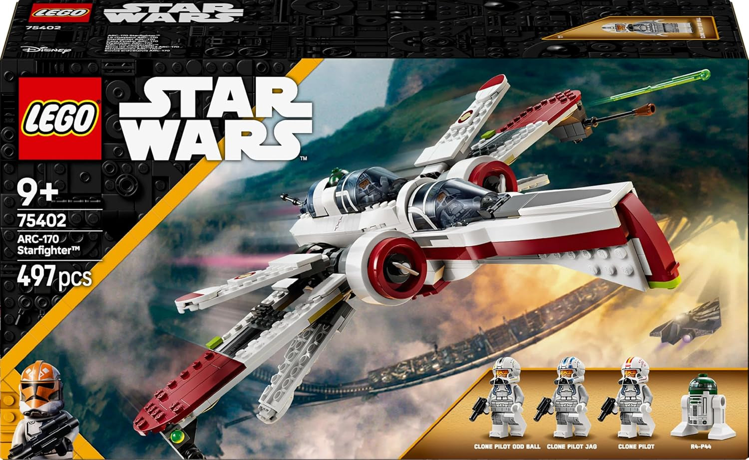 Jucărie LEGO Star Wars 75402 ARC-170 Starfighter cu 4 minifigurine, inclusiv pilot clonă și droid R4-P44, piesă de colecție, cadou pentru fanii Răzbunării Sith și băieți și fete cu vârsta de peste 9 ani Seturi de constructie Besuche den LEGO-Store