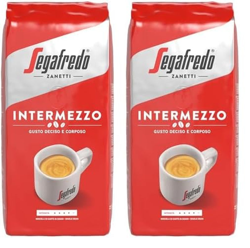 Segafredo Zanetti Intermezzo - Boab întreg (pachet de 1 kg) - Potrivit pentru toate specialitățile de cafea italiene - Boabe de cafea prăjite mediu, cu gust puternic și corpolent (pachet de 2)