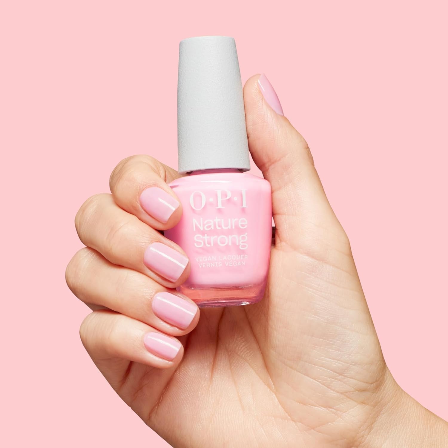 OPI Nature Strong Blossom Into Awesome - Oja Pink – Strălucire Intensă și Rezistență de 7 Zile | Culoare de Lungă Durată pentru Unghiile Tale | 15 ml
