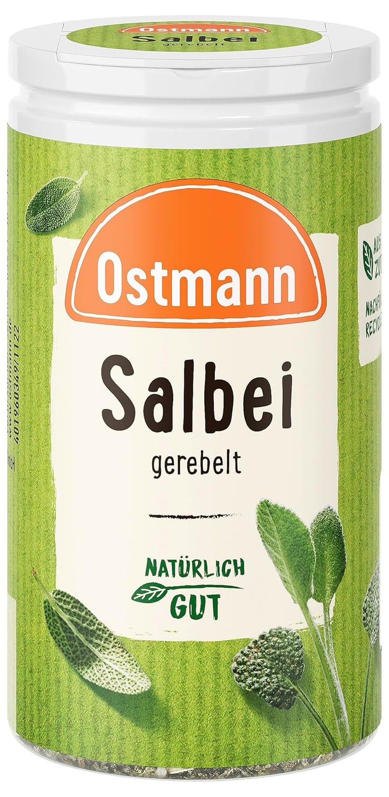 Ostmann Gewürze - Salbei gerebelt | Würziges Kräuteraroma für Fleisch- und Gemüsegerichte | 10 g in der Dose