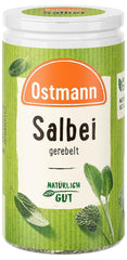 Ostmann Gewürze - Salbei gerebelt | Würziges Kräuteraroma für Fleisch- und Gemüsegerichte | 10 g in der Dose