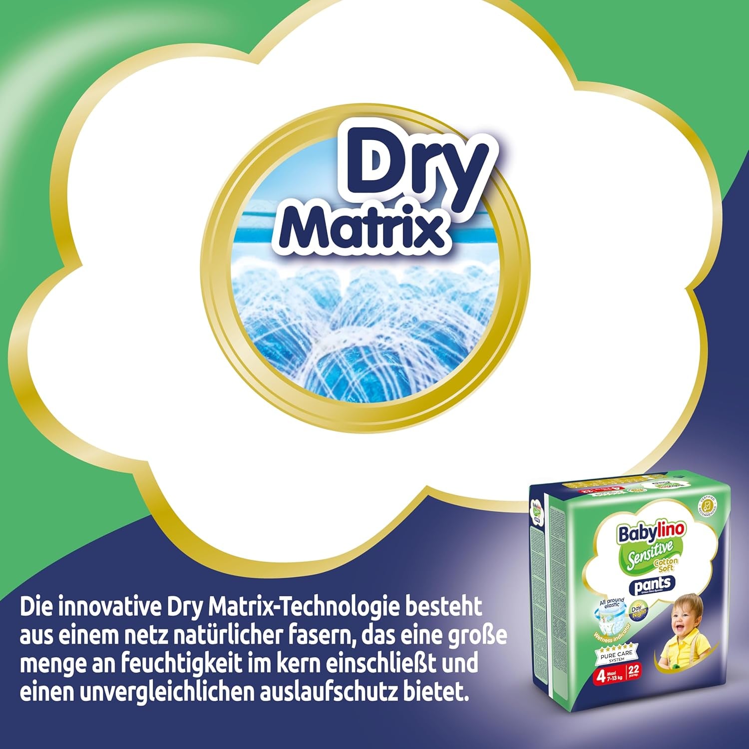 Scutece Sensitive Cotton Soft, mărimea 4, Pants Maxi (7-13 kg), 22 bucăți