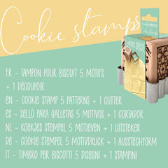 RESTURĂ DE GĂTIT 5139 Ștampilă de copt din lemn cu motive decorative, casă, cu 1 tăietor, tăietor de biscuiți și cub, decorativă, cu 5 fețe gravate în relief, decorațiune, 5139