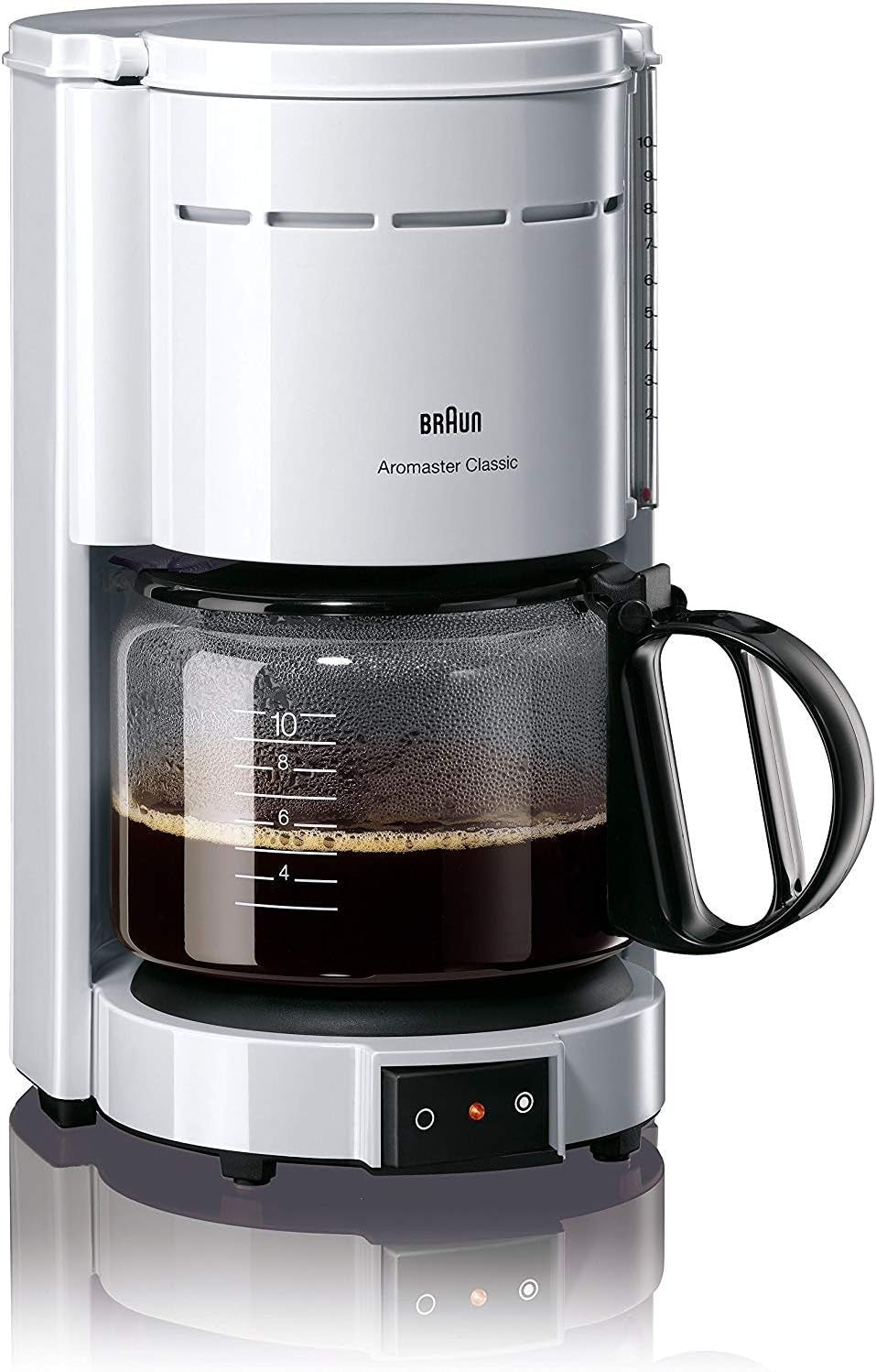 Espressor Braun KF 47 BK - Espressor cu filtru și carafă de sticlă pentru cafea clasică la filtru, cafea aromată datorită sistemului OptiBrew, sistem anti-picurare, oprire automată, negru