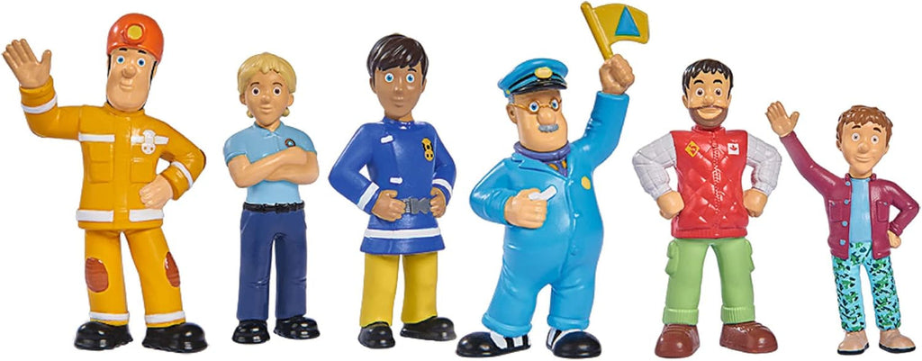 Simba 109252538 - Set de figurine Fireman Sam, 6 piese, 2 asortate, O singură versiune furnizată, 5-7cm figurine de joacă, De la 3 ani Action figures Naty Shop