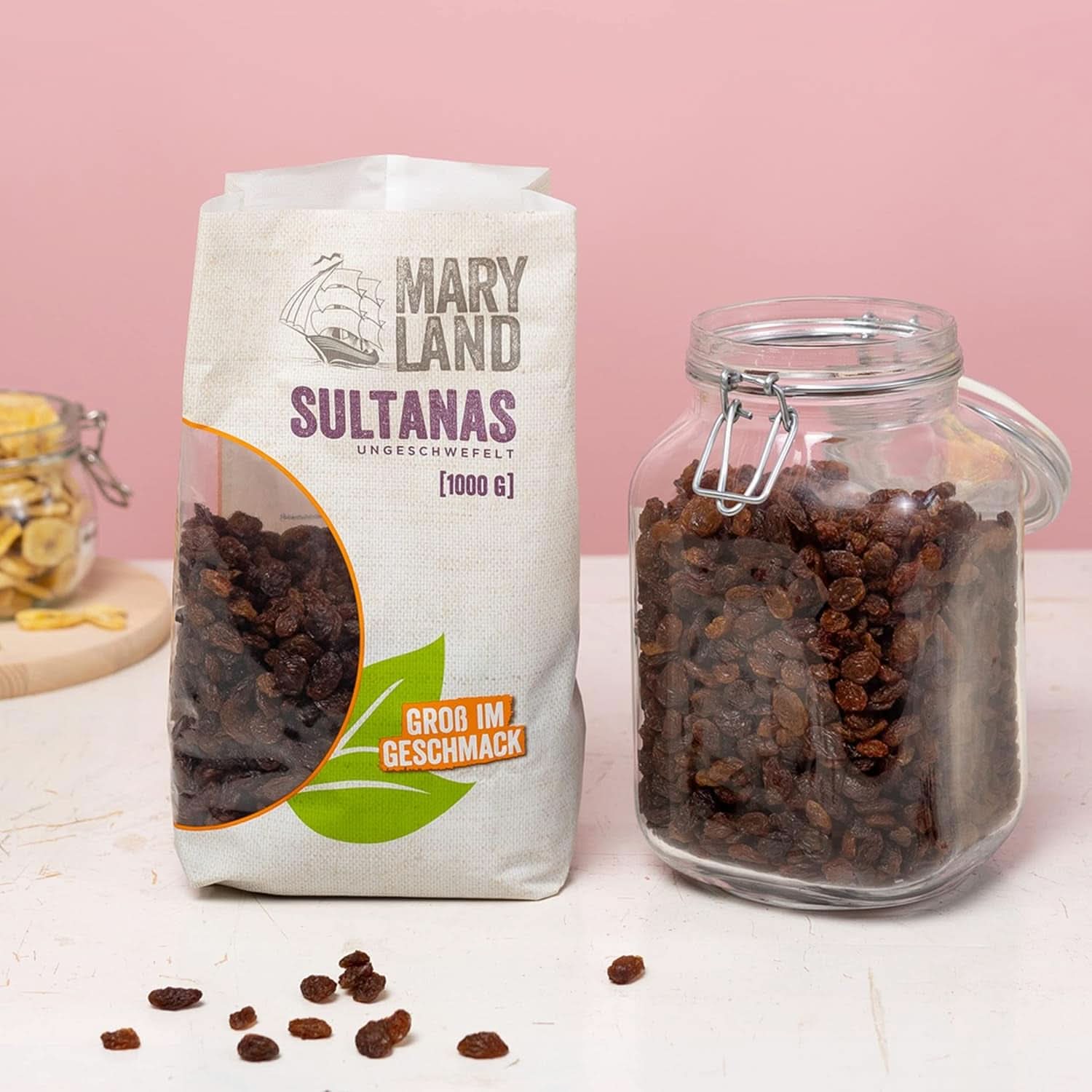 Maryland Sultanas, Stafide uscate, natural dulci, fără zahăr suplimentar - fără conservanți, 1 Kg Produse deshidratate Naty Shop