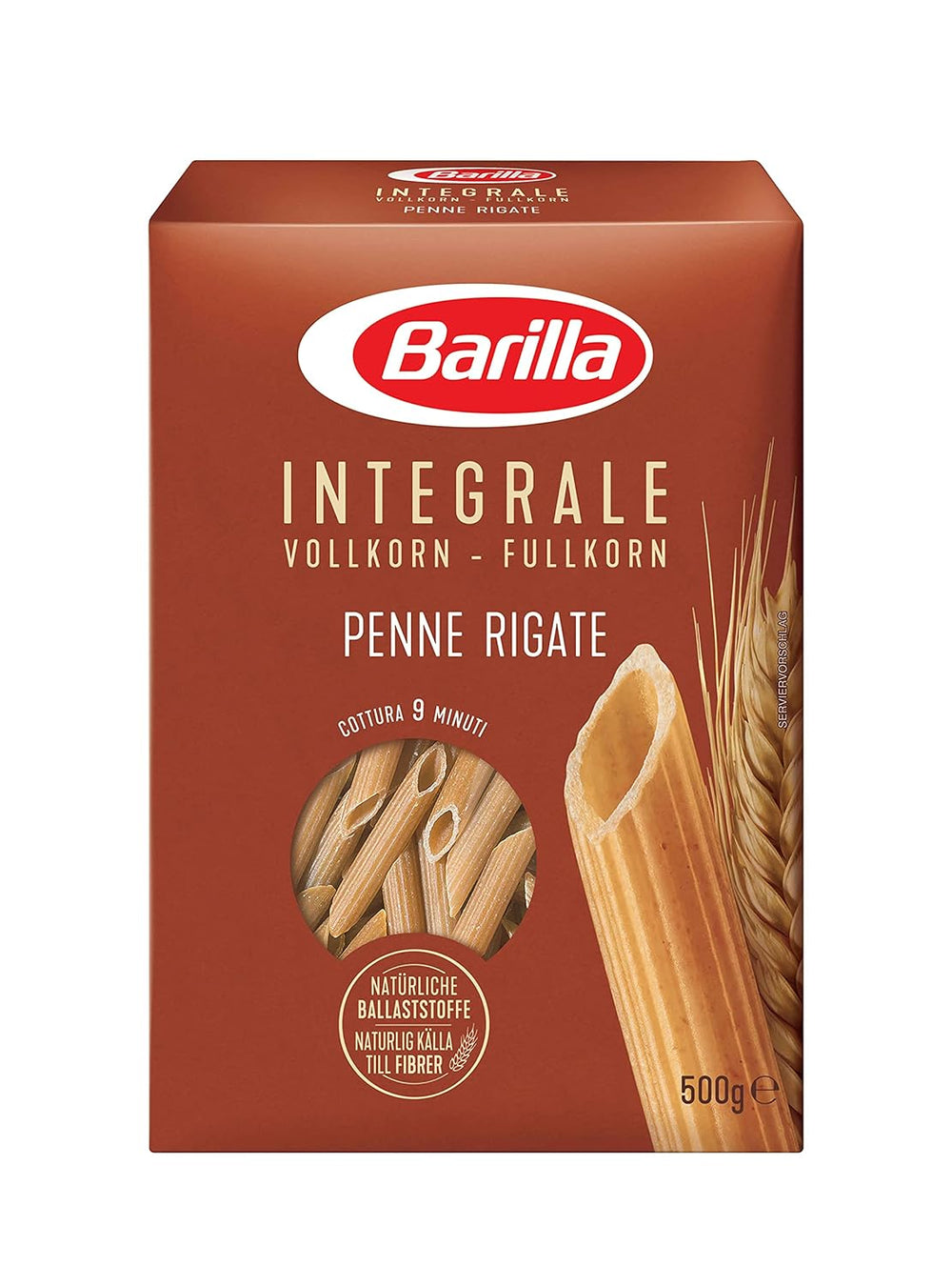 Barilla Pasta Integrale Fusilli – Paste integrale din griș cu fibre naturale, 500 g