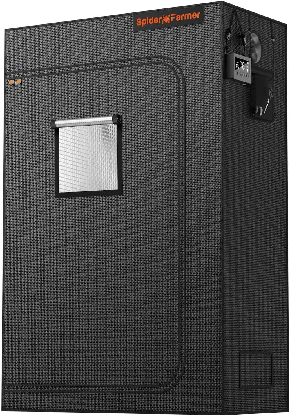 Cort de creștere Spider Farmer Pro 70x140x200 cm, cu ușă rulantă, fereastră de observare, panou de podea detașabil, material textil Mylar 2000D, pentru cultivare hidroponică în interior cu SF4000, G4500, SE4500