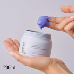 Schwarzkopf Professional BLONDME Bond Repair Purple Mask Mască pentru păr rece Neutralizează tonurile galbene pentru părul vopsit, albit și deschis Condiționare profundă și întărire 200 ml Masca de par Naty Shop