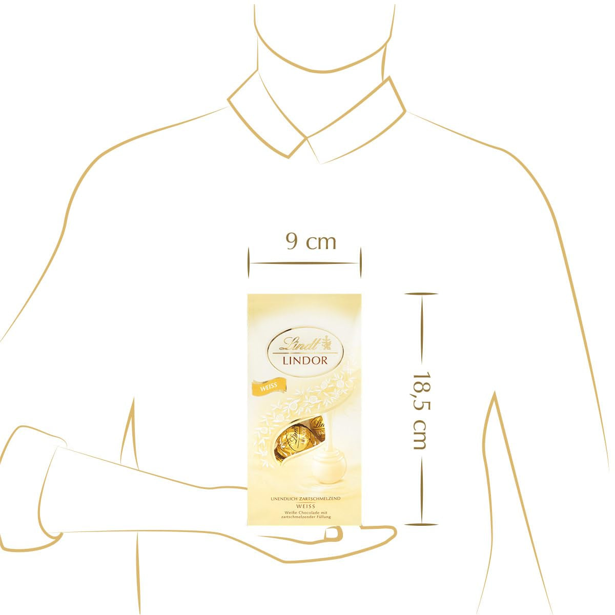 Bile de ciocolată albă Lindt LINDOR | Pungă de 137 g | Aprox. 10 biluțe de ciocolată albă cu umplutură care se topește în gură | Set cadou de ciocolată | Set cadou de ciocolată (Pachet de 2)