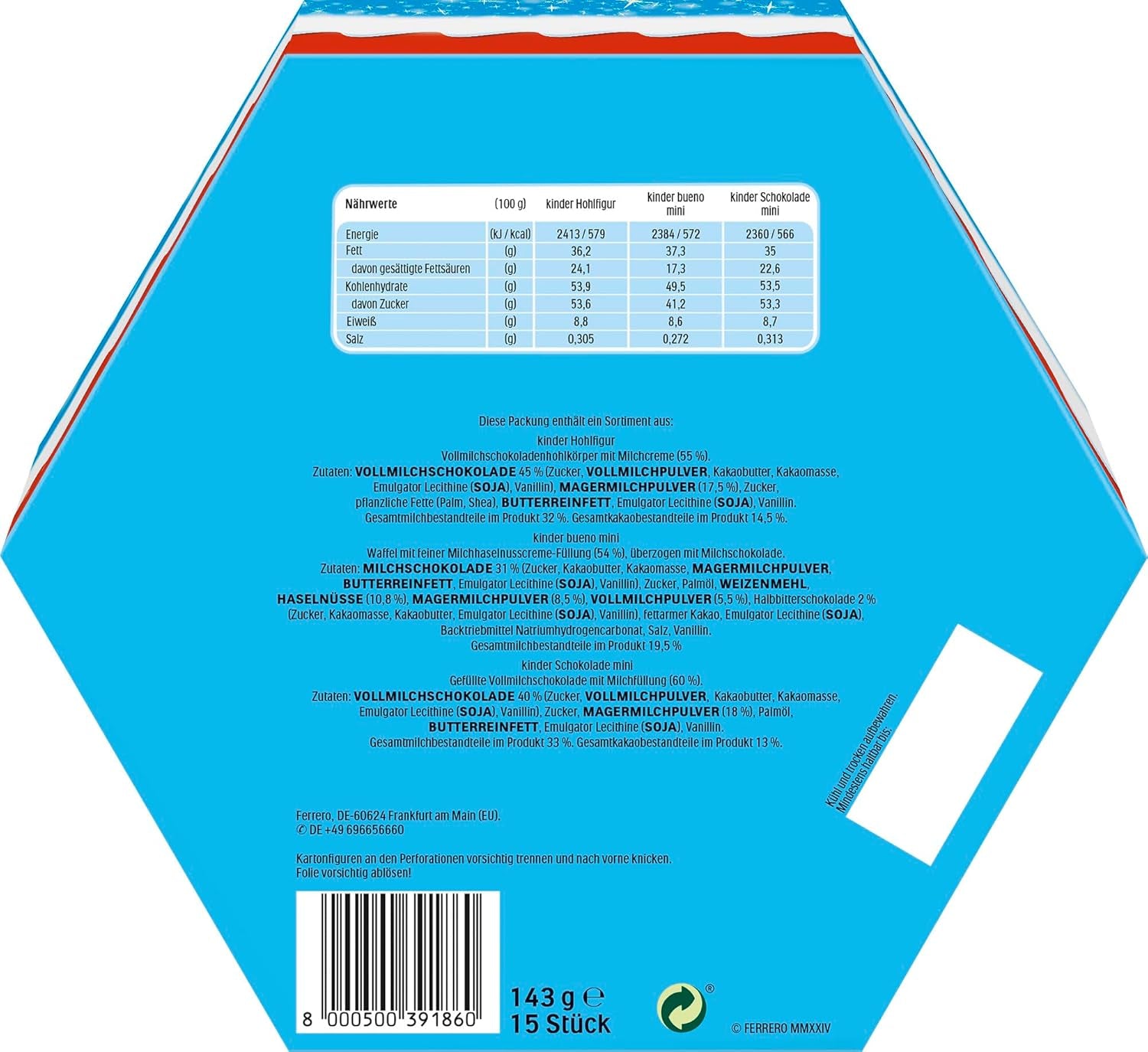 Platou de Crăciun Kinder Mix – specialități delicioase de ciocolată din gama Kinder – 143g