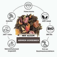 YC Yang Chai Sencha Ceai verde vrac 200 g - Ceai verde japonez cu aromă de mango și maracuja - „Sencha Twist” I 100% natural I Original din Japonia