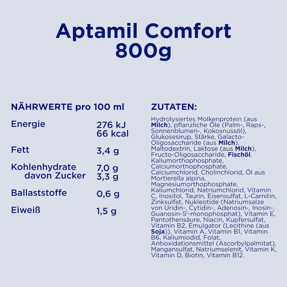 Aptamil Comfort - Formulă specială de la naștere - 1 x 800 g