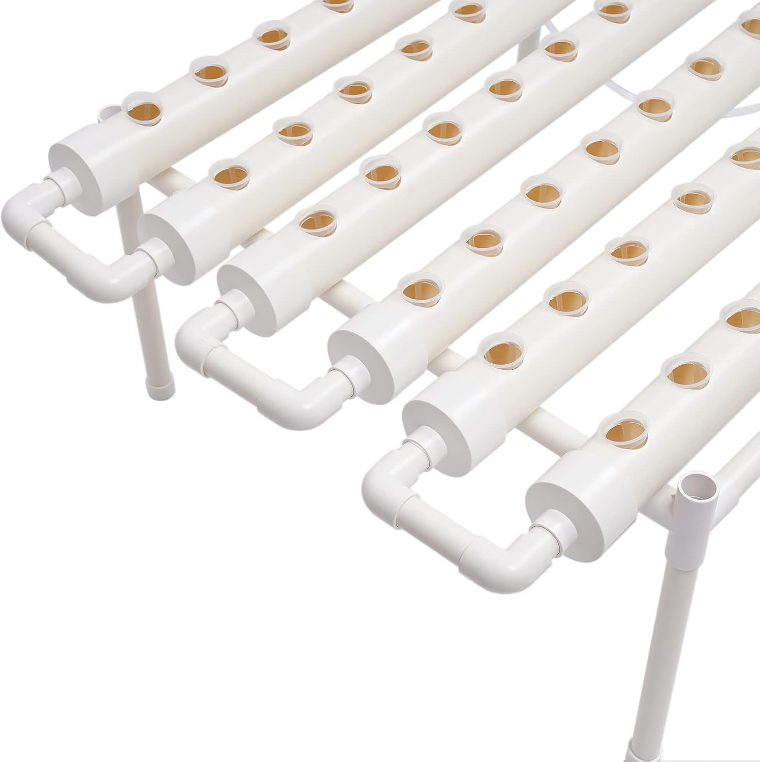 Kit de creștere hidroponică cu 1 strat cu 54 de locuri de plantare, sisteme de creștere a plantelor fără sol din PVC cu pompă de apă, kituri de creștere hidroponică pentru cultivarea legumelor și fructelor pe balcoane, grădini, terase și curți