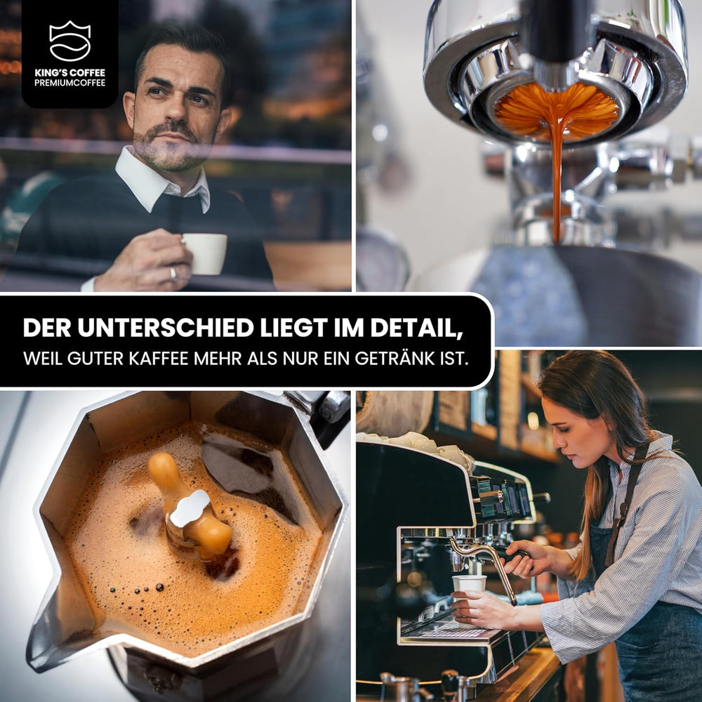 KING'S COFFEE - AMESTEC RS ESPRESSO - 1 kg boabe de cafea tari și aromate - cafea cu aciditate scăzută - cafea boabe întregi - prăjire în loturi mici din Italia - boabe de espresso pentru aparate complet automate și aparate cu portafiltru