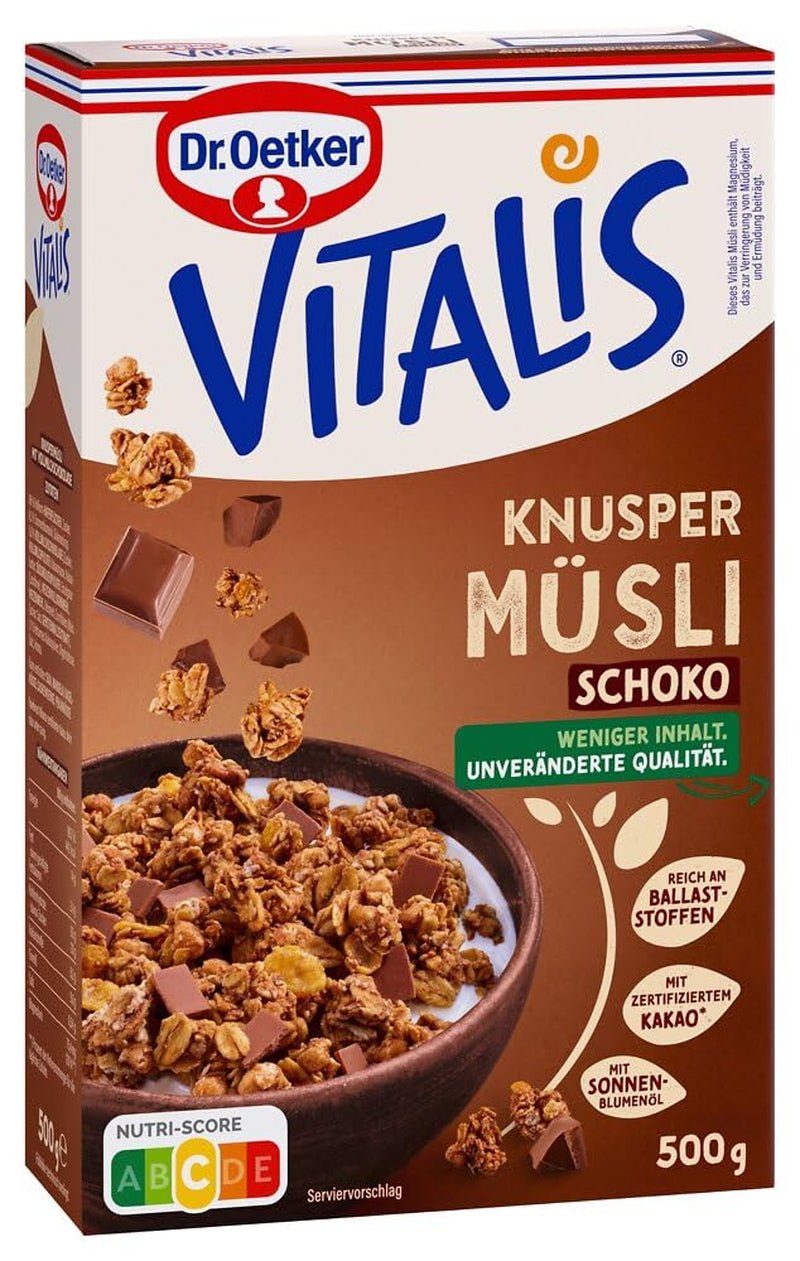 Dr. Oetker Vitalis Crunchy Honeys: Musli crocant cu miere, pentru micul dejun și gustări, pachet de 5 (5 x 600g)