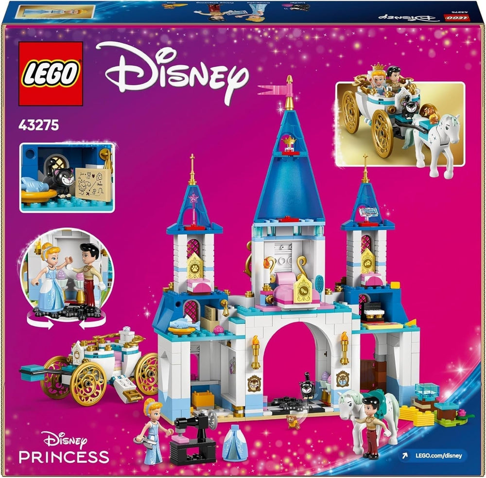 LEGO Ç€ Castelul prințesei Disney Cenușăreasa și trăsura trasă de cai, set pentru fete de la 6 ani, jucărie fantastică cu prințesa Cenușăreasa și prințul fermecător mini păpuși, idee de cadou pentru fanii Disney 43275 Seturi de constructie Besuche den LEGO-Store